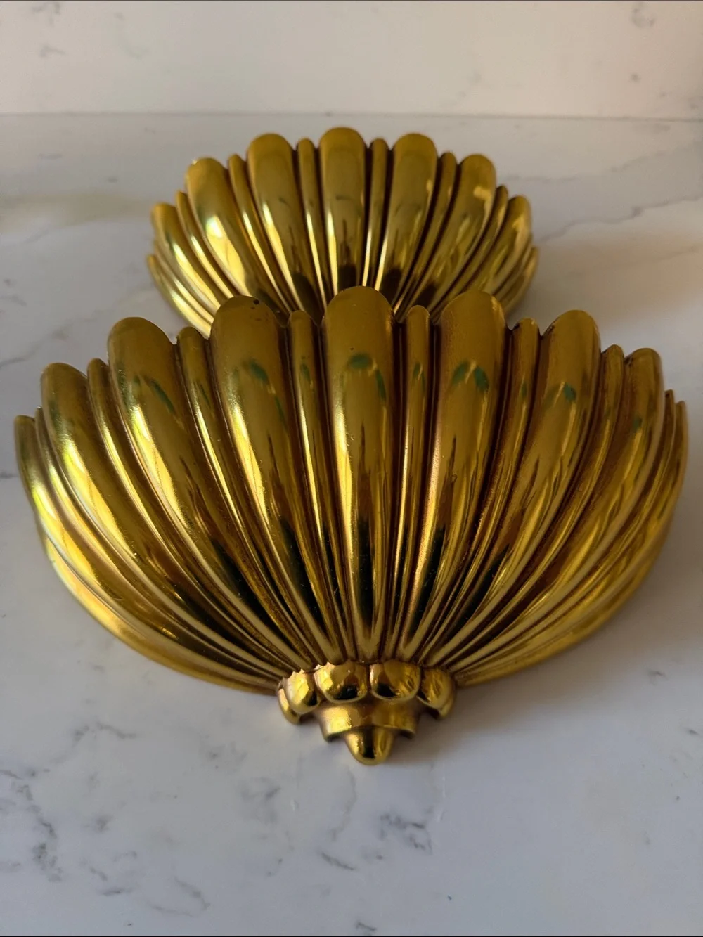Vintage Syroco Hollywood Regency Style Wall Pockets Set of 2 Marked 1962.